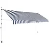 Image de vidaXL Auvent rétractable manuel 350 cm Rayures bleues et blanches
