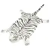 Image de vidaXL Tapis en peluche en forme de tigre 144 cm Blanc