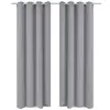 Image de vidaXL Rideau occultant 2 pcs avec oeillets métalliques 135x175 cm Gris