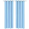 Image de vidaXL Rideau avec oeillets métalliques 2 pcs 135 x 175 cm Turquoise