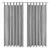Image de vidaXL Rideau occultant avec boucles 2 pcs 140 x 175 cm Gris