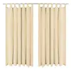 Image de vidaXL Rideau occultant avec boucles 2 pcs 140 x 225 cm Beige