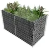 Image de vidaXL Lit surélevé à gabion Acier 180 x 90 x 100 cm Argenté