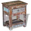 Image de vidaXL Table d'appoint 1 tiroir Bois de récupération massif 43x33x51cm