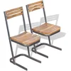 Image de vidaXL Chaises à manger lot de 2 bois de teck massif