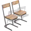 Image de vidaXL Chaises à manger lot de 2 bois de teck massif