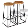 Image de vidaXL Tabourets de bar lot de 2 bois de teck massif