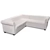 Image de vidaXL Canapé d'angle Chesterfield 5 plc Cuir artificiel Blanc