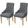 Image de vidaXL Chaises à manger lot de 2 gris foncé tissu