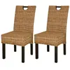 Image de vidaXL Chaises à manger lot de 2 rotin Kubu bois de manguier
