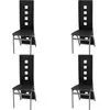 Image de vidaXL Chaises à manger lot de 4 noir similicuir