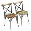 Image de vidaXL Chaises à manger lot de 2 bois de récupération solide