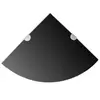 Image de vidaXL Étagère de coin avec supports chromés Verre Noir 25 x 25 cm