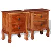 Image de vidaXL Tables de chevet avec tiroirs 2 pcs Bois d'acacia massif