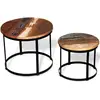 Image de vidaXL Table basse 2 pcs Bois récupéré massif Rond 40 cm / 50 cm