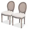 Image de vidaXL Chaises à manger lot de 2 crème tissu