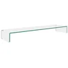 Image de vidaXL Meuble TV/pour moniteur 120x30x13 cm verre transparent