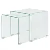 Image de vidaXL Ensemble de tables gigognes 2 Pièces Verre trempé Transparent