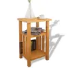 Image de vidaXL Table d'appoint avec étagère à revues Chêne massif 27x35x55 cm