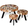 Image de vidaXL Ensemble de table basse 3 pièces Bois de récupération massif