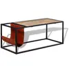 Image de vidaXL Table basse avec porte-revues Cuir véritable 110x50x45 cm