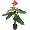 Image de vidaXL Plante artificielle avec pot Anthurium 90 cm Rouge et Jaune