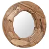 Image de vidaXL Miroir décoratif Teck 60 cm Rond