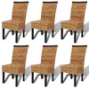 Image de vidaXL Chaises à manger lot de 6 bois solide de manguier et abaca