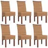 Image de vidaXL Chaises à manger lot de 6 marron rotin naturel