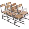 Image de vidaXL Chaises à manger lot de 6 bois de teck massif