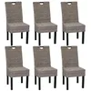 Image de vidaXL 6x Chaise de Salle à Manger Rotin Kubu Bois de Manguier Chaise à Manger