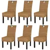 Image de vidaXL Chaises à manger lot de 6 rotin Kubu bois de manguier