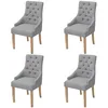Image de vidaXL Chaises à manger lot de 4 gris clair tissu