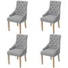 Image de vidaXL Chaises à manger lot de 4 gris clair tissu