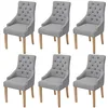 Image de vidaXL Chaises à manger lot de 6 gris clair tissu