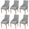 Image de vidaXL Chaises à manger lot de 6 gris clair tissu