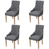Image de vidaXL Chaises à manger lot de 4 gris foncé tissu