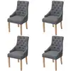 Image de vidaXL Chaises à manger lot de 4 gris foncé tissu