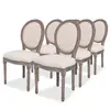 Image de vidaXL Chaises à manger lot de 6 crème tissu