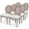 Image de vidaXL Chaises à manger lot de 6 crème tissu