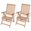 Image de vidaXL Chaises inclinables de jardin lot de 2 Bois de teck solide
