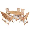 Image de vidaXL Ensemble à manger d'extérieur 7 pcs et chaises pliables Teck