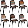 Image de vidaXL Chaises à manger lot de 6 bois de récupération solide