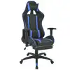 Image de vidaXL Chaise de bureau inclinable avec repose-pied Bleu