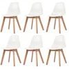 Image de vidaXL Chaises à manger lot de 6 Blanc Plastique