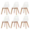 Image de vidaXL Chaises à manger lot de 6 Blanc Plastique