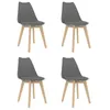 Image de vidaXL Chaises à manger lot de 4 Gris Plastique