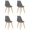 Image de vidaXL Chaises à manger lot de 4 Gris Plastique