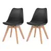 Image de vidaXL Chaises à manger lot de 2 Noir Plastique