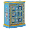 Image de vidaXL Buffet Bois massif de manguier Peinture manuelle turquoise